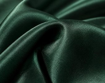 Green Satin Fabric by the Yard, Luxury Satin Material, Bridesmaid Dress Fabric, Wedding Decor Fabric, Soft Satin, Prom Gown Fabric, 58/60