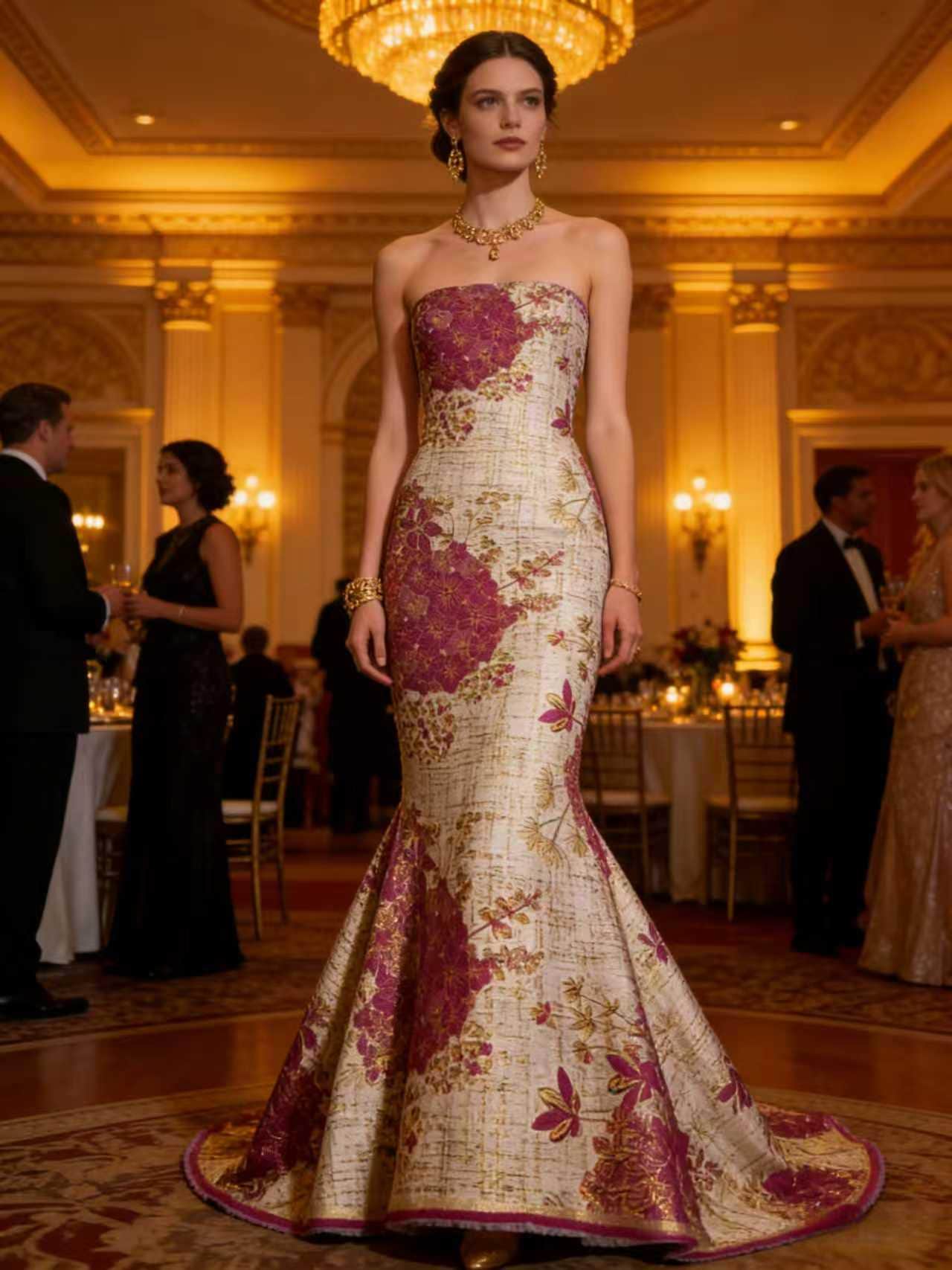 Brocade Evening Gown