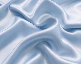 Sky Blue Satin Fabric by the Yard, Luxury Satin, Bridesmaid Dress Fabric, Wedding Fabric,Dress Fabric, Event Decor Fabric, Satin, 58/60
