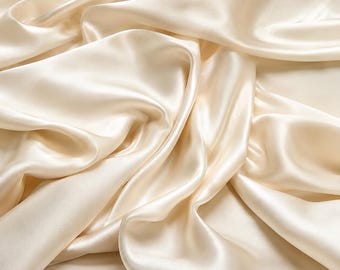 Stretch Satin Fabric by the Yard, Silky Bridal Wedding Fabric, Prom Dress Satin, Soft Shiny Apparel Material, 58/60 Inch Wide