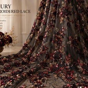 black and burgundy lace dress Vintage Gothic Vestido de Novia, Black and Burgundy, Princess Evening Gown