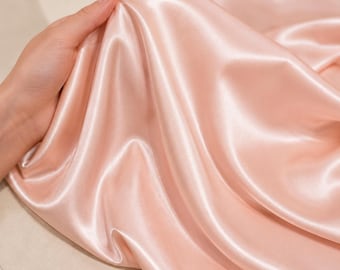Blush Pink Satin Fabric by the Yard, Wedding Decor Fabric, Luxury Satin for Table Runners, Backdrops and Event Styling