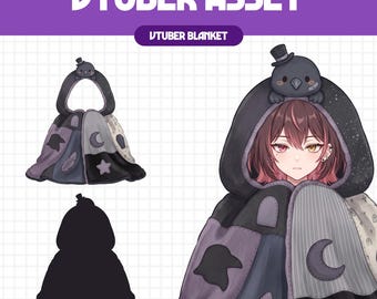 Vtuber Asset - Raven Blanket | Gothic Streaming Assets | Twitch Accessories | PNGTuber, Vtuber Accessory, Stream Assets, #BL06