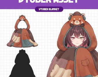 Vtuber Asset - Red Panda Blanket | Cute Streaming Assets | Twitch Accessories | PNGTuber, Vtuber Accessory, Stream Assets, #BL04