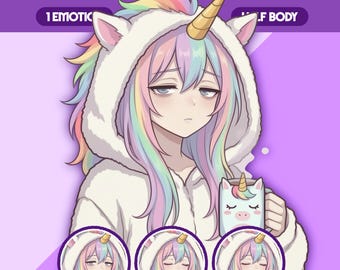 Modelo femenina PNGTuber / Chica PNGTuber prediseñada / Modelo VeadoTube / Modelo PNG Tuber linda / Modelo Vtuber, Avatar de Twitch, GIFTuber, F90 - Riko