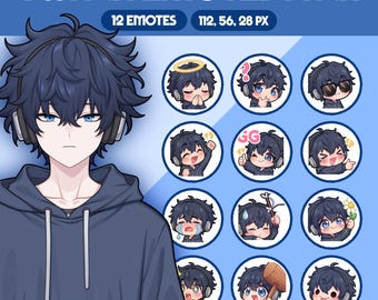 Twitch Emote Pack - 12 Emotes | Premade Emotes Bundle | Discord Emote | Twitch Emotes Set | Stream Assets | Cute Digital Sticker, E51