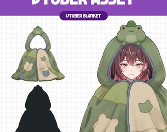 Vtuber Asset - Frog Blanket | Cute Streaming Assets | Twitch Accessories | PNGTuber, Vtuber Accessory, Stream Assets, #BL04