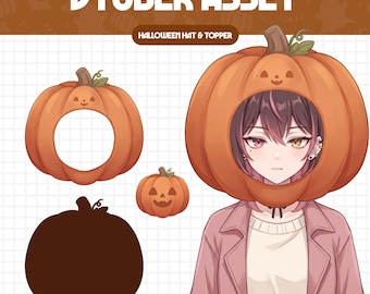 Halloween VTuber Hat Asset | VTuber Accessory | PNGTuber Asset | Twitch Stream Asset | VTube Studio Overlay | Cute VTuber Hat #HT01