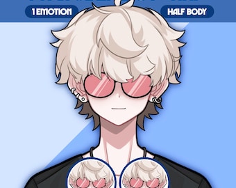 Male PNGTuber Model | Premade PNGTuber Male | VeadoTube Model | Cute PNG Tuber Model | Vtuber Model, Twitch Avatar, GIFTuber, M58 - Aki