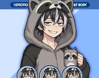 Male PNGTuber Model | Premade PNGTuber Male | VeadoTube Model | Cute PNG Tuber Model | Vtuber Model, Twitch Avatar, GIFTuber, M61 - Shiro