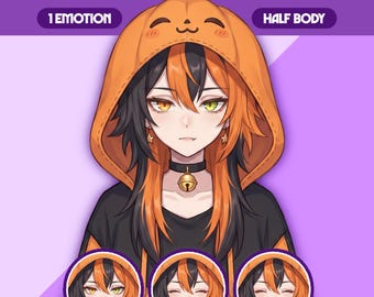 Female PNGTuber Model | Premade Halloween PNGTuber Girl | VeadoTube Model | Cute PNG Tuber Model | Vtuber Model, Twitch Avatar, F118 - Majo