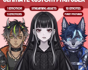 Ultimate Custom PNGTuber Model | PNGTuber Commission | Expressions | VTuber Assets | Backgrounds | Emotes | Furry PNGTuber