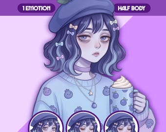 Modelo PNGTuber femenina / Chica PNGTuber prefabricada / Modelo VeadoTube / Modelo PNG Tuber linda / Modelo Vtuber, avatar de Twitch, GIFTuber, F100 - Saori