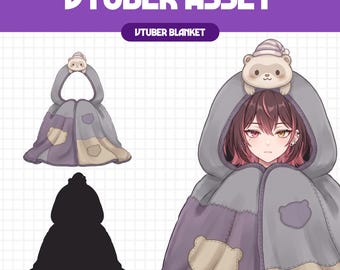 Vtuber Asset - Ferret Blanket | Cute Streaming Assets | Twitch Accessories | PNGTuber, Vtuber Accessory, Stream Assets, #BL04