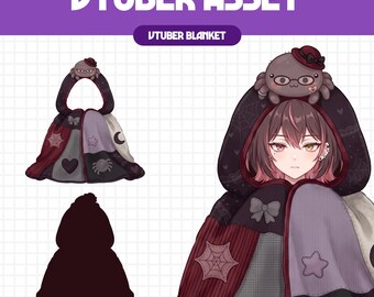 Vtuber Asset - Spider Blanket | Gothic Streaming Assets | Twitch Accessories | PNGTuber, Vtuber Accessory, Stream Assets, #BL06