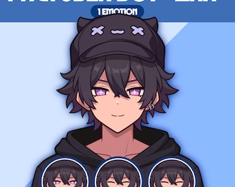 Male PNGTuber Model | Premade PNGTuber Male | VeadoTube Model | Cute PNG Tuber Model | Vtuber Model, Twitch Avatar, GIFTuber, M43 - Zan