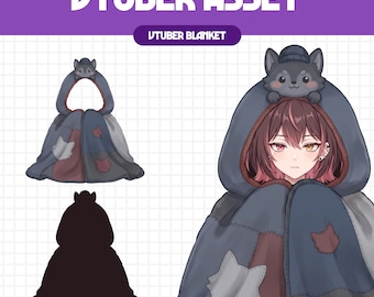 Vtuber Asset - Wolf Blanket | Cute Streaming Assets | Twitch Accessories | PNGTuber, Vtuber Accessory, Stream Assets, #BL04