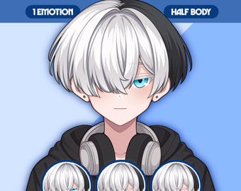 Male PNGTuber Model | Premade PNGTuber Male | VeadoTube Model | Cute PNG Tuber Model | Vtuber Model, Twitch Avatar, GIFTuber, M53 - Taiga