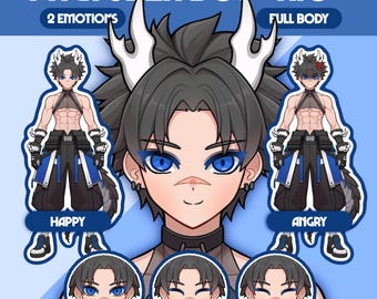 Male PNGTuber Model | Premade PNGTuber Male | VeadoTube Model | Cute PNG Tuber Model | Vtuber Model, Twitch Avatar, GIFTuber, M42 - Kio