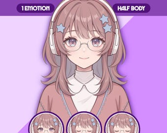 Female PNGTuber Model | Premade PNGTuber Girl | VeadoTube Model | Cute PNG Tuber Model | Vtuber Model, Twitch Avatar, GIFTuber, F116 - Lune