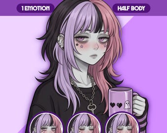 Female PNGTuber Model | Premade PNGTuber Girl | VeadoTube Model | Cute PNG Tuber Model | Vtuber Model, Twitch Avatar, GIFTuber, F113 - Eri