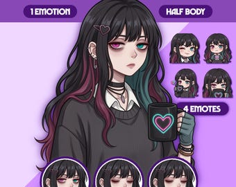 Female PNGTuber Model | Premade PNGTuber Girl | VeadoTube Model | Cute PNG Tuber Model | Vtuber Model, Twitch Emotes, GIFTuber, F103 - Ayako