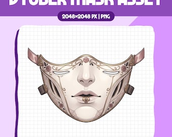 Porzellanwitwe Vtuber-Maske (Asset) | Gothic-Schnürmaske (PNG) | Requisite | Streaming-Asset für Live2D oder PNGTuber, #MA2