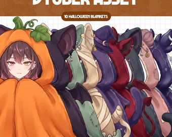 Vtuber Asset - Halloween Blankets | Streaming Assets | Twitch Accessories | PNGTuber, GifTuber, Vtuber Accessory, Stream Assets, #BL02