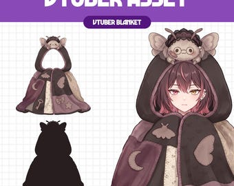 Vtuber Asset - Moth Blanket | Gothic Streaming Assets | Twitch Accessories | PNGTuber, Vtuber Accessory, Stream Assets, #BL06