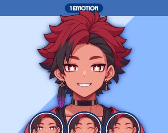 Male PNGTuber Model | Premade PNGTuber Male | VeadoTube Model | Cute PNG Tuber Model | Vtuber Model, Twitch Avatar, GIFTuber, M23 - Hiroshi
