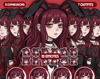 Modelo femenina PNGTuber - Varios atuendos / Chica PNGTuber prefabricada / Modelo VeadoTube / Modelo PNG Tuber linda / Modelo Vtuber, TF04 - Nomi