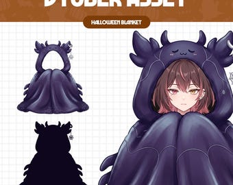 Vtuber Asset - Spider Blanket | Halloween Streaming Assets | Twitch Accessories | PNGTuber, Vtuber Accessory, Stream Assets, #BL02