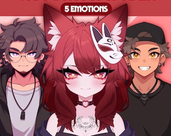 Modelo personalizado de PNGTuber - 5 expresiones / PNGTuber personalizado / Comisión de PNG Tuber / Modelo de Vtuber / GIFTuber / Avatar de Discord / Modelo de VeadoTube