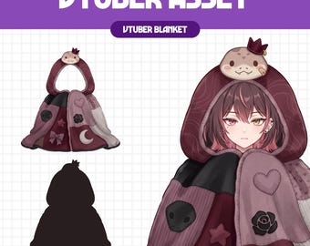 Vtuber Asset - Snake Blanket | Gothic Streaming Assets | Twitch Accessories | PNGTuber, Vtuber Accessory, Stream Assets, #BL06