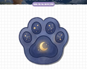 Starry Cat Channel Point | Celestial Twitch Reward Icon | Cute Moon VTuber Streamer Asset