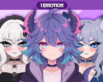 Modelo PNGTuber personalizado - 1 expresión / Comisión PNGTuber / Modelo PNG Tuber personalizado / Modelo Vtuber / GIFTuber / Reactivo a Discord / Avatar de Twitch