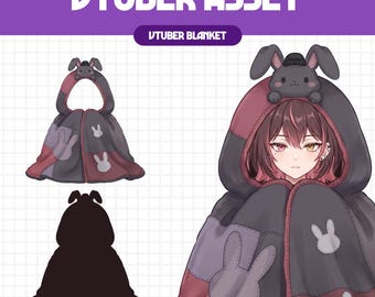 Vtuber Asset - Bunny Blanket | Cute Streaming Assets | Twitch Accessories | PNGTuber, Vtuber Accessory, Stream Assets, #BL04