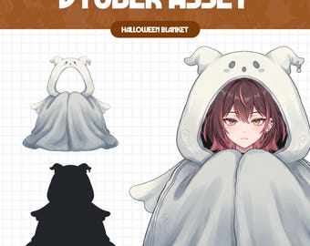 Vtuber Asset - Ghost Blanket | Halloween Streaming Assets | Twitch Accessories | PNGTuber, Vtuber Accessory, Stream Assets, #BL02