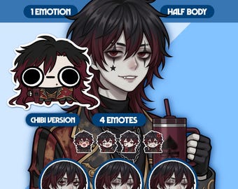 Männliches PNGTuber Modell | Vorgefertigte PNGTuber Male | VeadoTube Modell | Niedliches PNG Tuler Modell | Vtuber Model, Twitch Emotes, GIFTuber, M81 - Renzo