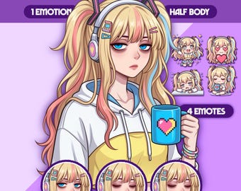 Female PNGTuber Model | Premade PNGTuber Girl | VeadoTube Model | Cute PNG Tuber Model | Vtuber Model, Twitch Emote, GIFTuber, F104 - Megumi