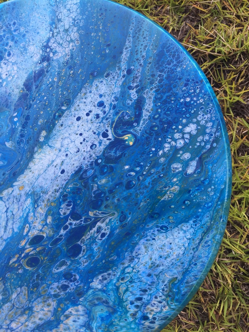 Lazy susan hand painted and epoxied