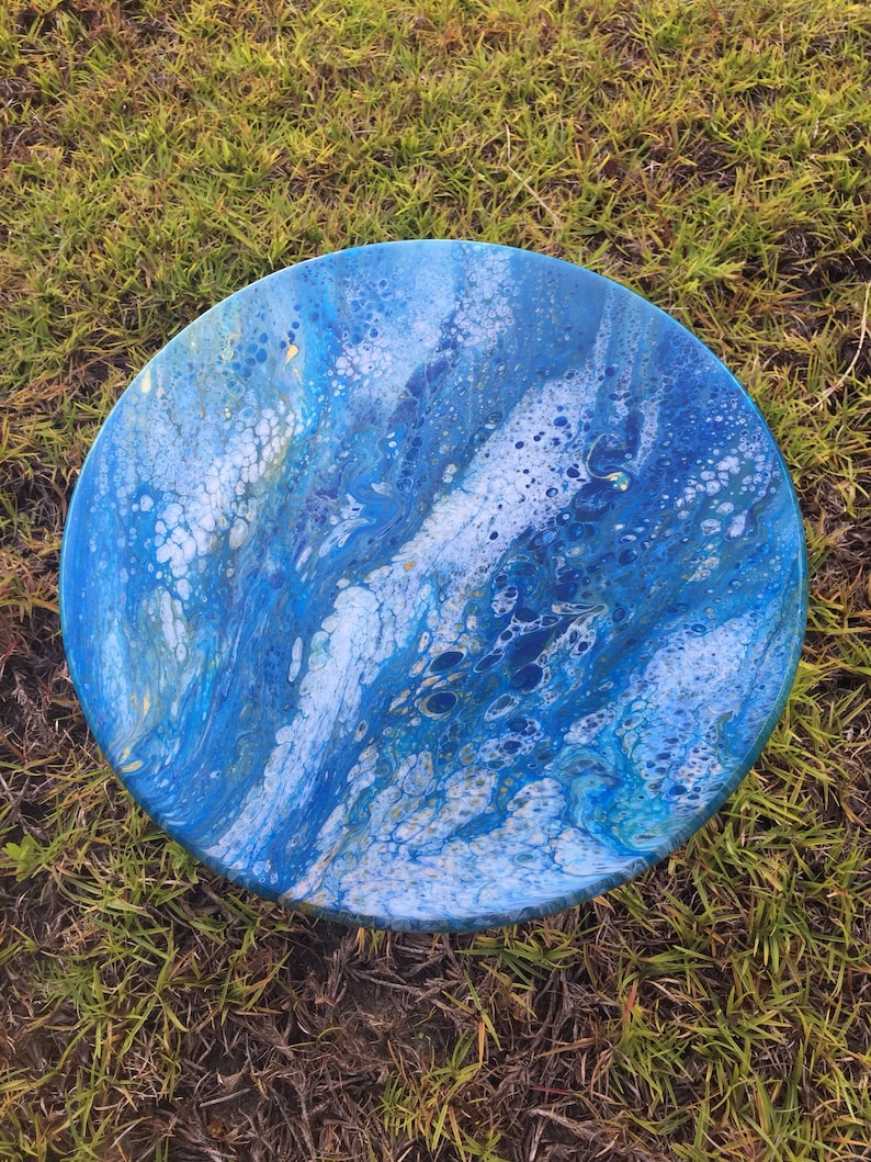 Lazy susan hand painted and epoxied