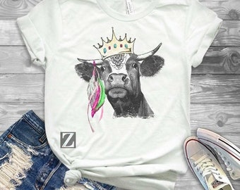 Cow with crown shirt