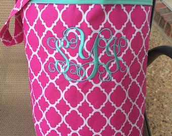Car trash bag - Custom made in any color or print - Hot Pink quatrefoil