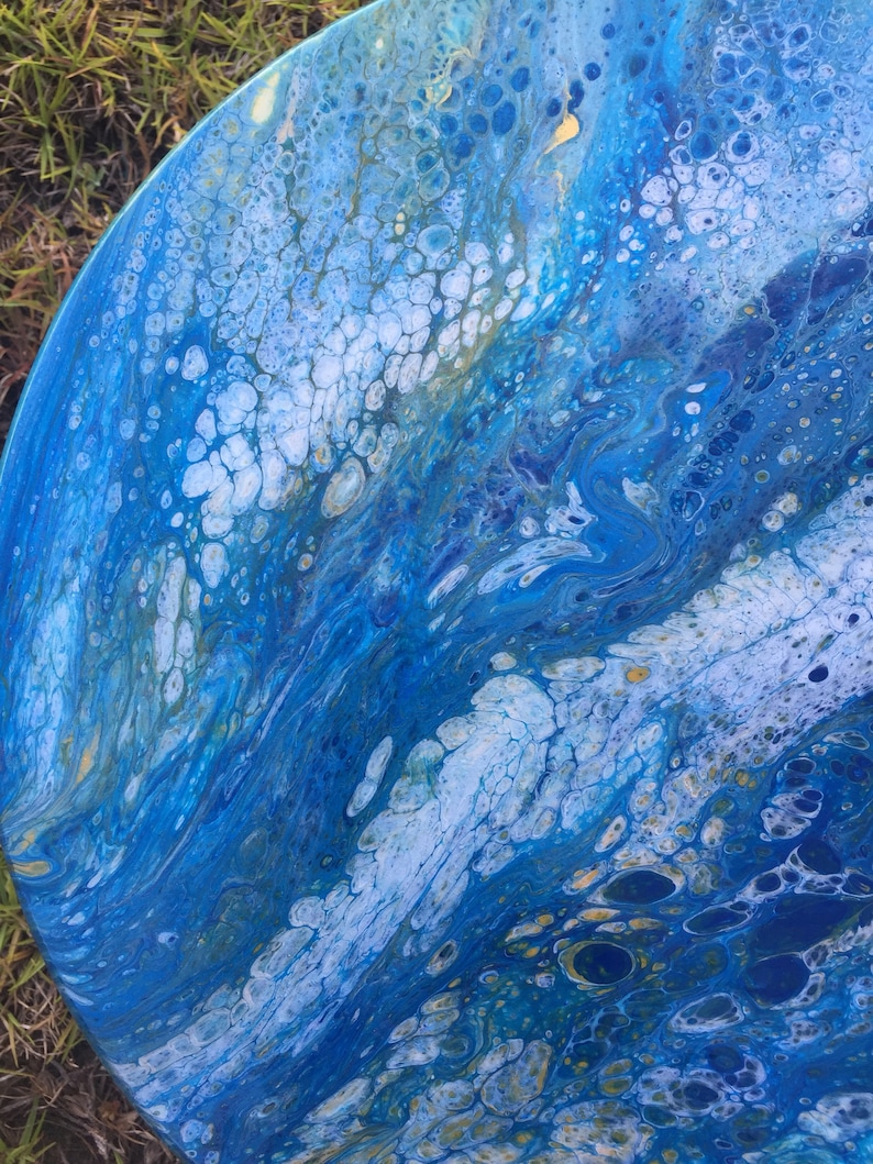 Lazy susan hand painted and epoxied