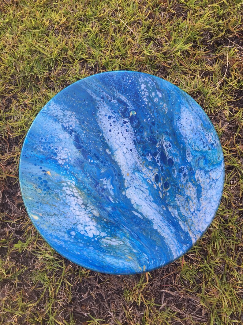 Lazy susan hand painted and epoxied