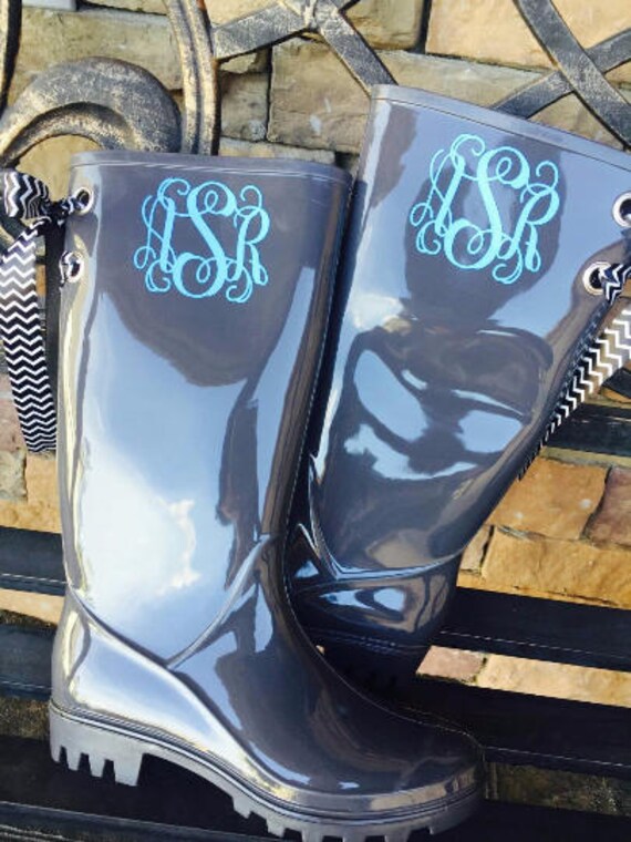 monogram rain boots
