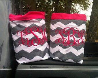 Car trash bag ever-Custom made in any color or print - 4 inch monogram