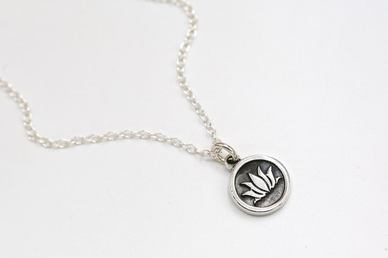 Sister Gift Flower Girl Gift for Daughter Yoga Necklace Dainty Lotus Charm Necklace Sterling Silver Lotus Necklace Minimalist Jewelry