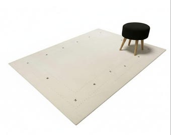 Handwoven Wool Gabbeh Rug – Natural Color, High Pile, Custom Size